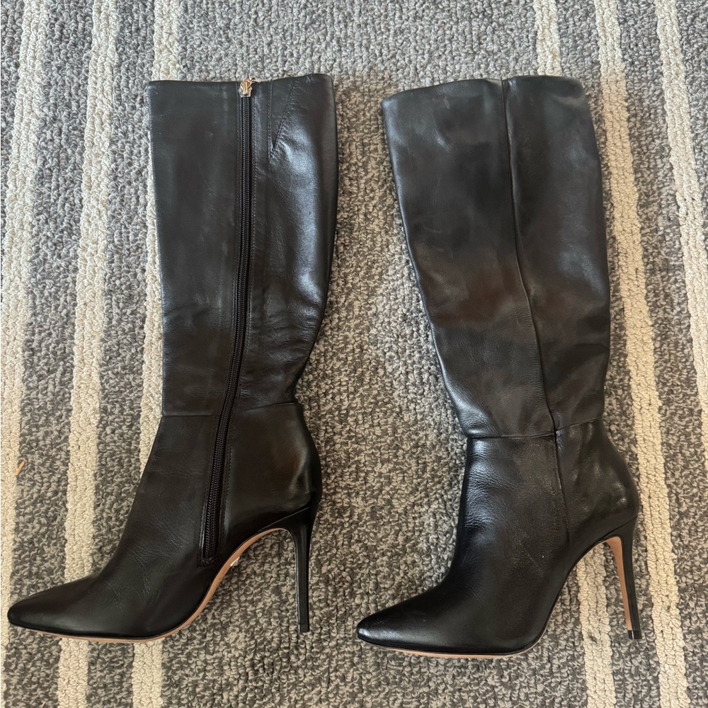 SCHUTZ Black Zip Up Leather Boots